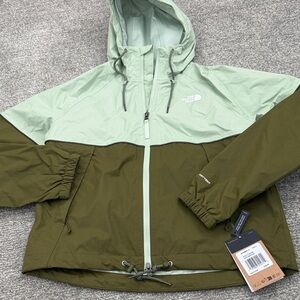 The North Face Mint and Olive Hooded Jacket Dry vent Small New!!